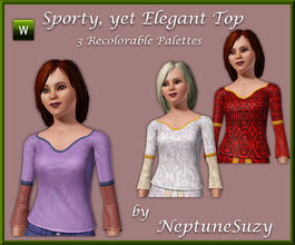 Sims 3 — New Top! Elegant yet Casual! by Neptunesuzy — Lovely Shirt with flattering neck line! Can be worn casually or