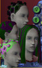 Sims 2 — Riddlebox Hair by lette929 — Green and Purple hair. Made to match Riddlebox Jacket