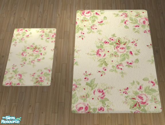 The Sims Resource | Cottage Chic Items - Bigger rug pinkroses
