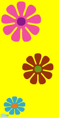 Sims 2 — EponaGroovyFlowersSet1 - Egvf4w by EponaValkyrie — Part of my Groovy flowers set. A yellow background wall with