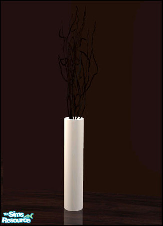 Sims 2 — Leafbedroom - Branches by Siluetta — Dark branches in a white modern vase.