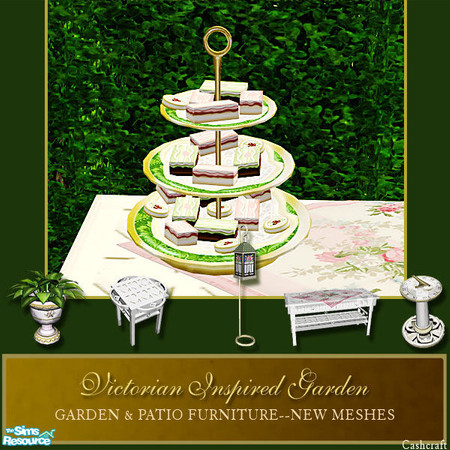Sims 2 — Victorian Inspired Garden - Sandwich & Cake Recol by Cashcraft — A collection of garden and patio furniture