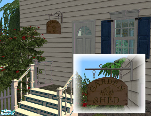 Sims 2 — Cottage Chic Items - Gardenshedsign by Sasilia — 
