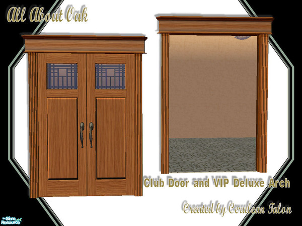 Sims 2 — All About Oak - Club Door  by Cerulean Talon — Coordinated oak door and arch. 