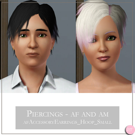 Sims 3 — af Accessory Earrings Hoop Small by DOT — afAccessoryEarrings_Hoop_Small. In 3 game Colors for Male and Female,