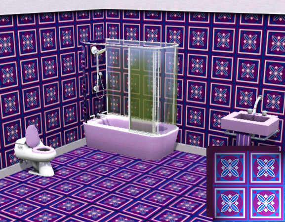 Sims 3 — Floral tile small by mentaljewelry — Smaller simple floral design