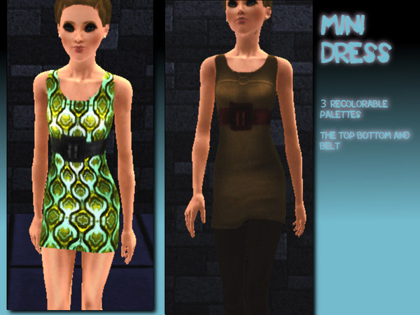 Sims 3 — NewMiniDressFinal by monkeyman1234 — here is a cute mini dress with a wide belt. Enjoy :) 