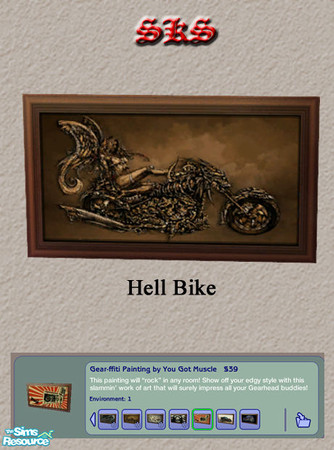 Sims 2 — Painting_SKS_Art-Hellbike by 71robert13 — Acrylic on canvas in sepia tones: Reprint. An alluring and seductive