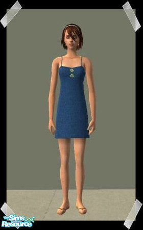 Sims 2 — Summer Denim Dress - Blue by PenelopeT — This is the final set in my Summer Dress series. No mesh needed. Base