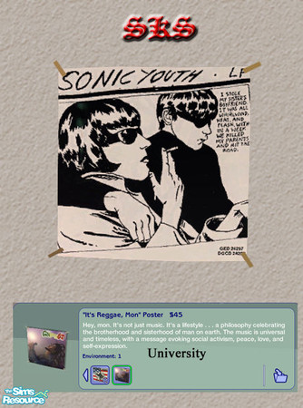 Sims 2 — Painting_SKS_Music set-2 - Sonic youth by 71robert13 — A square, Taped up Sonic Youth poster. \"Goo\"