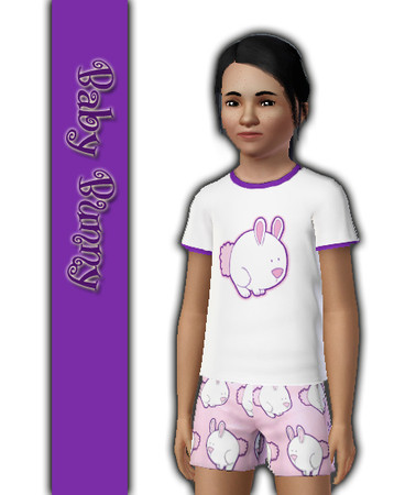 Sims 3 — kipTSR-Baby Bunny by kittyispretty69 — A cute bunny pattern designed to create a matching pant for my girls