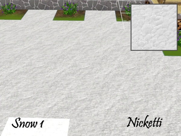 Sims 3 — Snow 1 by nicketti — Snow white 1 color rock/stone. Place any flooring on the ground and recolor. This is not a
