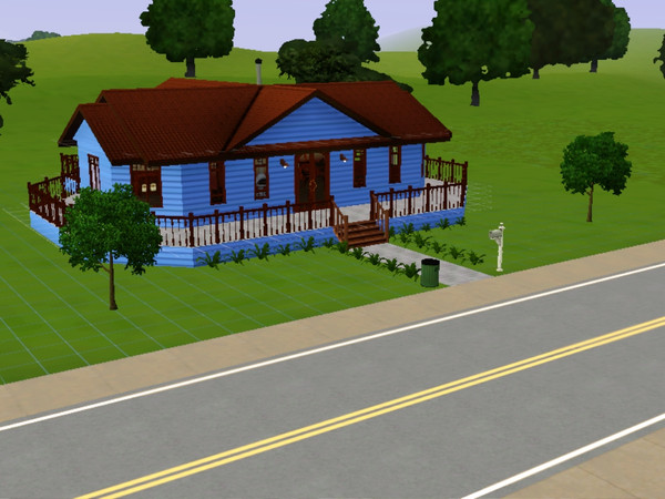 Sims 3 — Radford Place by spriteth — An unusually-shaped house decorated in a quasi-craftsman style, with 2 bedrooms, 1
