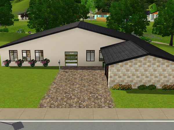 Sims 3 — Ideal Homes #3 by creamycupcakes — This house has a living room, dining area, office, kitchen, 3 bedooms, 2