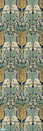 Sims 2 — Laura Simly Victorian Nursery - Hoot Owls by debs913 — A fine Victorian style wallpaper of hoot owls in grey and