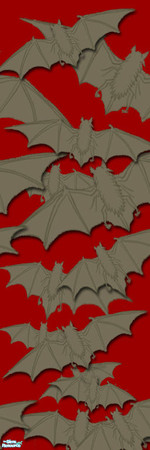 Sims 2 — Laura Simly Gothic Bats - Blood Red by debs913 — Got bats? With this wallpaper, you will! Grey bats flutter over