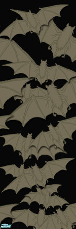 Sims 2 — Laura Simly Gothic Bats - Black by debs913 — Got bats? With this wallpaper, you will! Grey bats flutter over