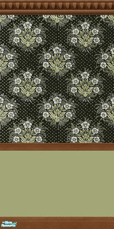 Sims 2 — D2DBlack Bouquets Yellow w/Crown, Kck & Chair Rail Molding by D2Diamond — ...