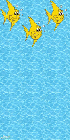 Sims 2 — EponaFunkyFishSet1 - Eff4w by EponaValkyrie — A turquoise blue water ripple background wallpaper, with a yellow