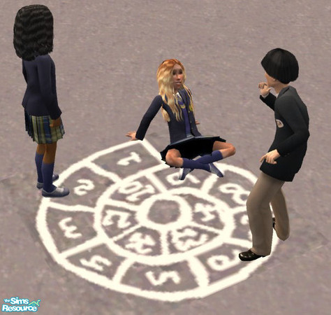 Sims 2 — AbelVille Elementary School Items Part One - School Marelle Escargot by rose-maman — Some chalks, some friends,