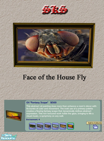 Sims 2 — Painting_SKS_Nature-Fly Face by 71robert13 — An ultra close up photo of the face of an ordinary house fly is