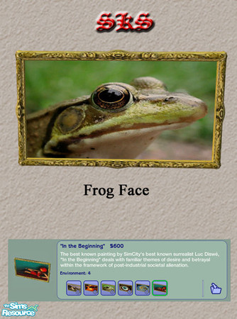 Sims 2 — Painting_SKS_Nature-Frog face by 71robert13 — He\'s looking at me every where I go! This from portrait will be a