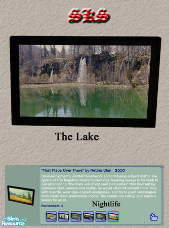 Sims 2 — Painting_SKS_Nature-The Lake by 71robert13 — Waters cascade over a cliff into a beautiful reflecting lake. Let