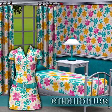 Sims 3 — kipTSR-CandyColoredFlowers by kittyispretty69 — Cute and colorful candy colored flowers pattern for clothing,