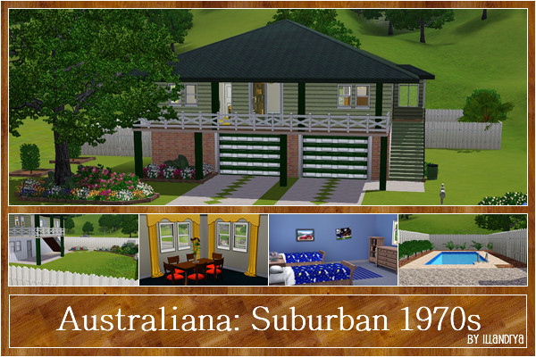Sims 3 — 1970s Suburban  by Illandrya — What a charmer! This high-set home was built in 1970 and still boasts the