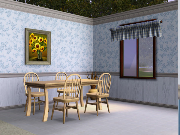 Sims 3 — CB basic blue petite print by CowBelle — blue petite flowers print