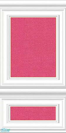 Sims 2 — jsf2 WP Royal PinkDark Duo by jsf — Cashcraft\'s Royal bright pink texture is held in white, wainscotted panels