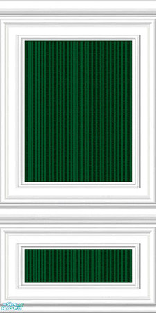 Sims 2 — jsf2 WP Royal Green Strie Duo by jsf — Cashcraft\'s rich, stried greens are held in white, wainscotted panels
