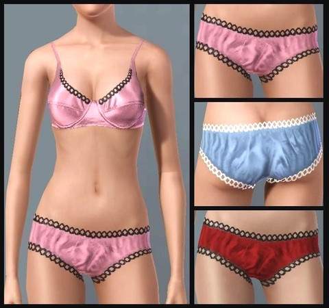 Sims 3 — JP2 Silk Pants by juttaponath — Lace and silk pants for adults and young adults.