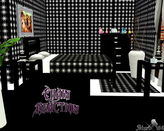 Sims 3 — Chain Reaction by stori_64 — Abstract shapes in rows forming links Category: Abstract 2 re-color palettes