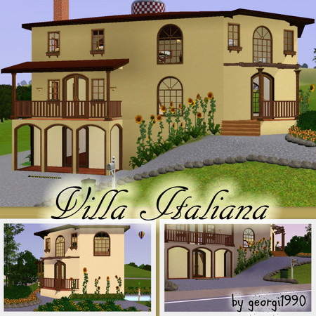 Sims 3 — Italian Villa by georgi1990 — Two bedrooms, one bathroom, two balconies, large livingroom conected to the