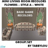Sims 2 — TL - Mini Living - Flowers Style A - White Set by TabbyLou — Flowers (Style A) Motif in White recolors of the