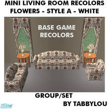 Sims 2 — TL - Mini Living - Flowers Style A - White Set by TabbyLou — Flowers (Style A) Motif in White recolors of the