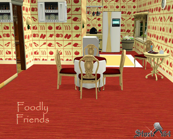 Sims 3 — Foodly Friends by stori_64 — Tiled for your kitchen needs, a series of food icons. Category: Misc 2 recolor