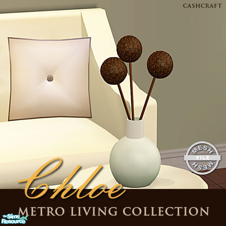 Sims 2 — Chloe Metro Living - Deco Vase Mesh by Cashcraft — Chloe Metro Living collection features contemporary trends in