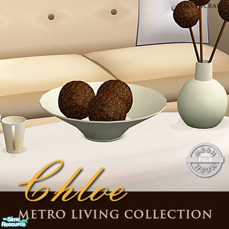 Sims 2 — Chloe Metro Living - Deco Bowl Mesh by Cashcraft — Chloe Metro Living collection features contemporary trends in