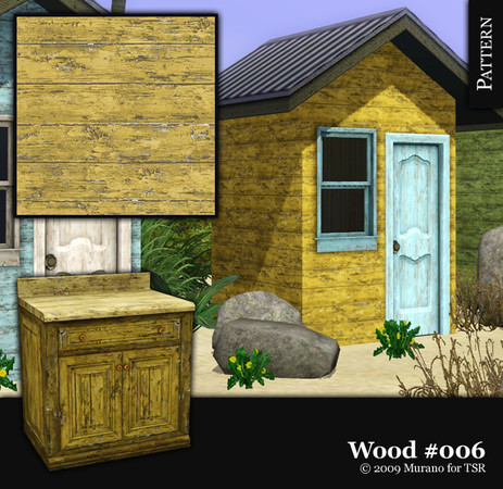 Sims 3 — Wood 006 by Murano — Old painted wood pattern.