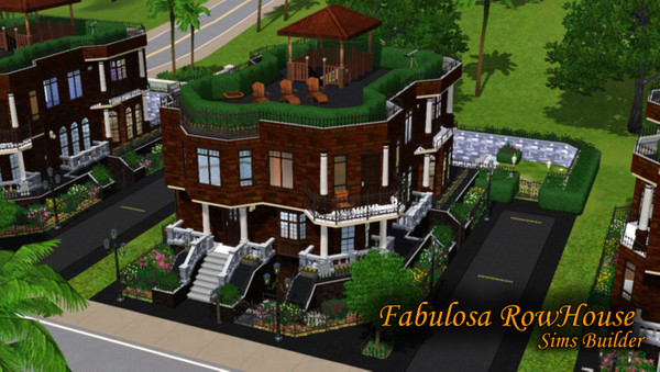 Sims 3 — Fabulosa Rowhouse by Sims_Builder — A fabulous standalone rowhouse. Features a gym, dining, living, 1 master