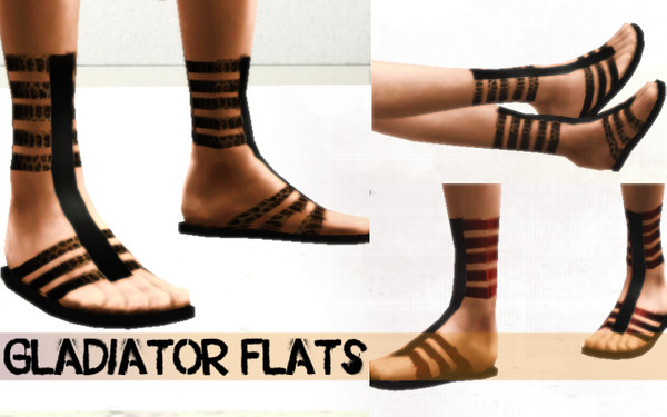 Sims 3 — GladiatorFlats by monkeyman1234 — Cute gladiator style sandals for your sim girls.