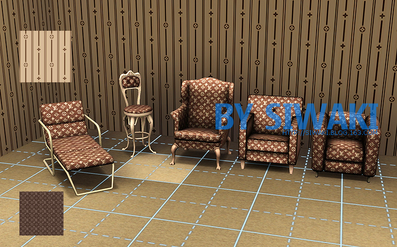 The Sims Resource - Louis Vuitton Wall Set