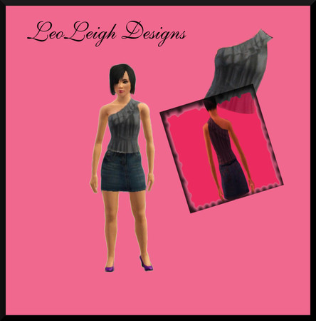 Sims 3 — Black One Strap Top by leoleigh — Old Navy black one strap top looks really good in game.