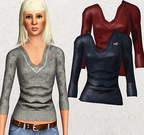 Sims 3 — Brand Recognition // Sweaters by slice — 3 Sweaters, 2 with the HCO logo and 1 without the logo.