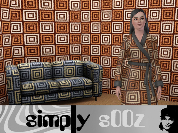 Sims 3 — Simply Rachel by s00z — A square pattern upholstery fabric.