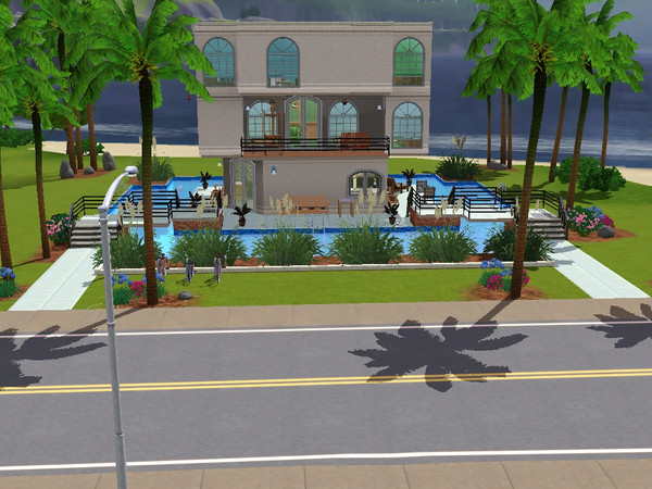 Sims 3 — The Renoir by katbileu — A contempory 2 bedroom, 1-1/2 bath house. There are 3 floors to this house with a