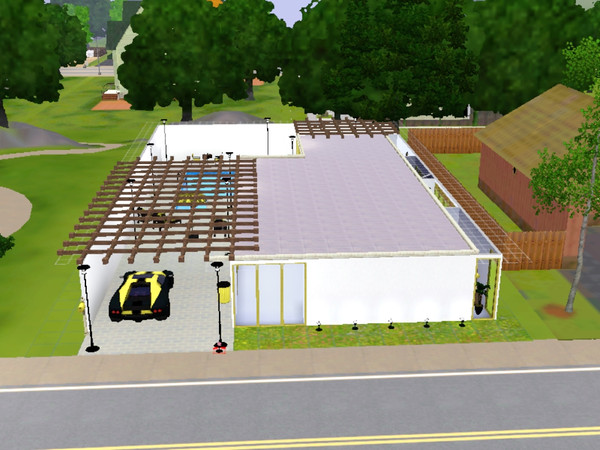 Sims 3 — Bumble House by mojo — A House with a sting in the tail, open plan livingroom/kitchen/diningroom, 2 bedrooms, 1