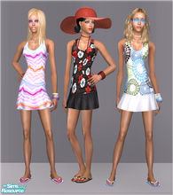 Sims 2 — Sundress for Adults by sosliliom — One new mesh with three textures for your adults & young adults. ~ Happy